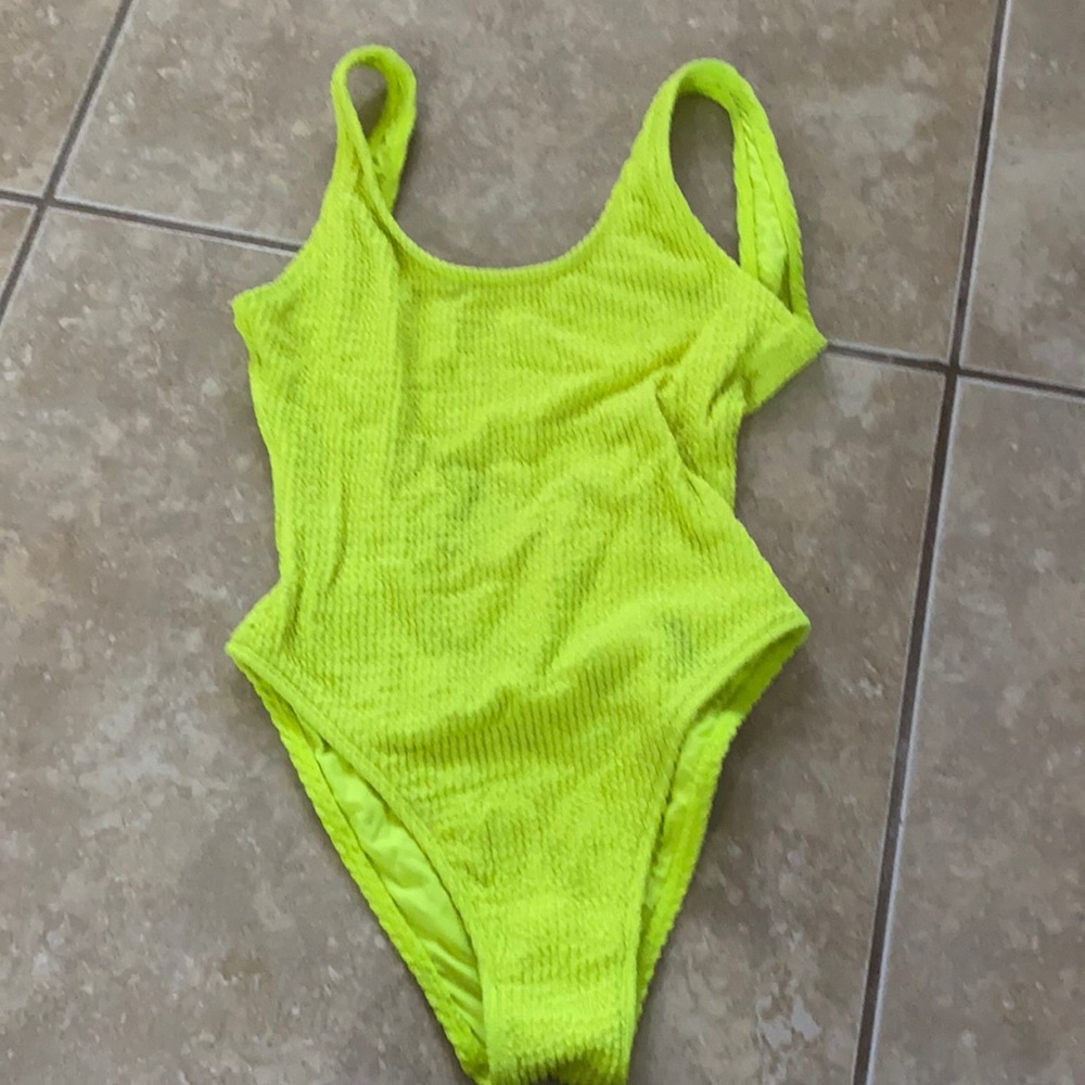 Luli Fama Neon Yellow One Piece Swimsuit
